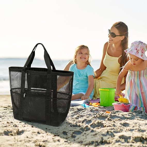 Beach Towel Large - Mesh Beach Bag Family - Large