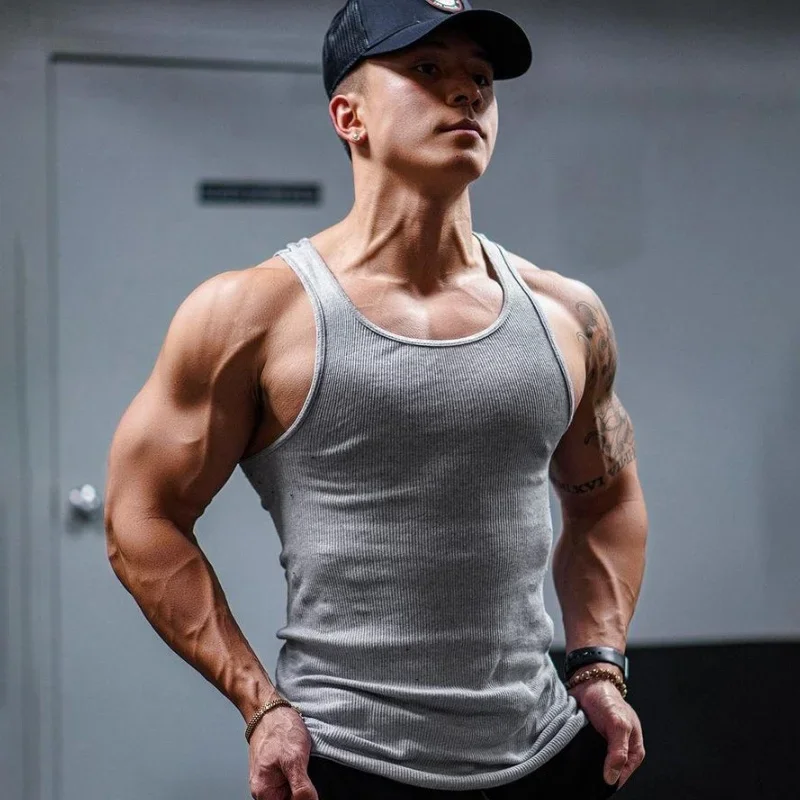 Tank Top Muscle - Summer Men Running Vests Plain Fitness