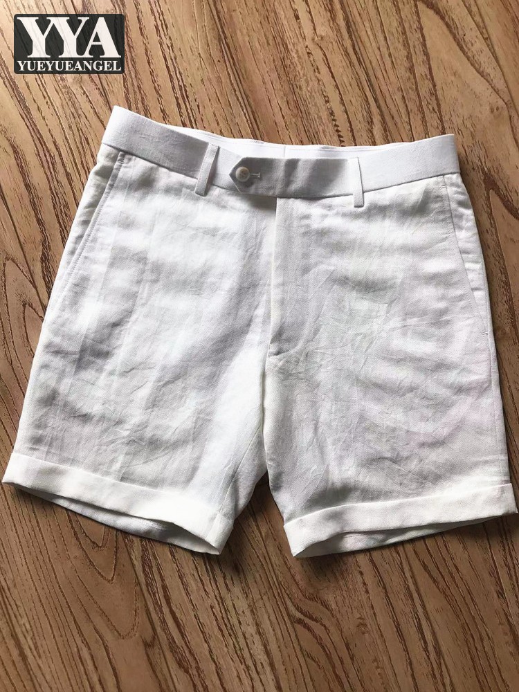 Short Linen Drawstring - Fashion Men Business Summer Slim Fit