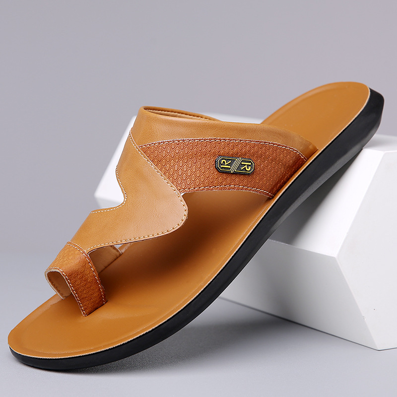 Flip Flop Leather Men - Men's 2026 New Leather Sandals Breathable