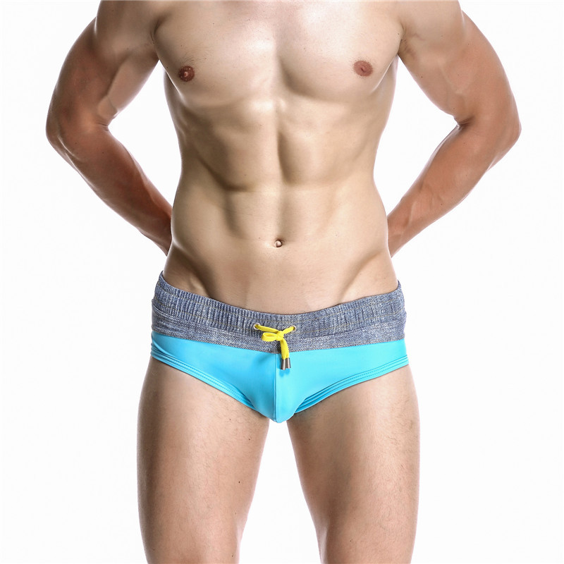 Swim Trunk Quick Dry - Mens Color Blocking Swimming Briefs Sexy