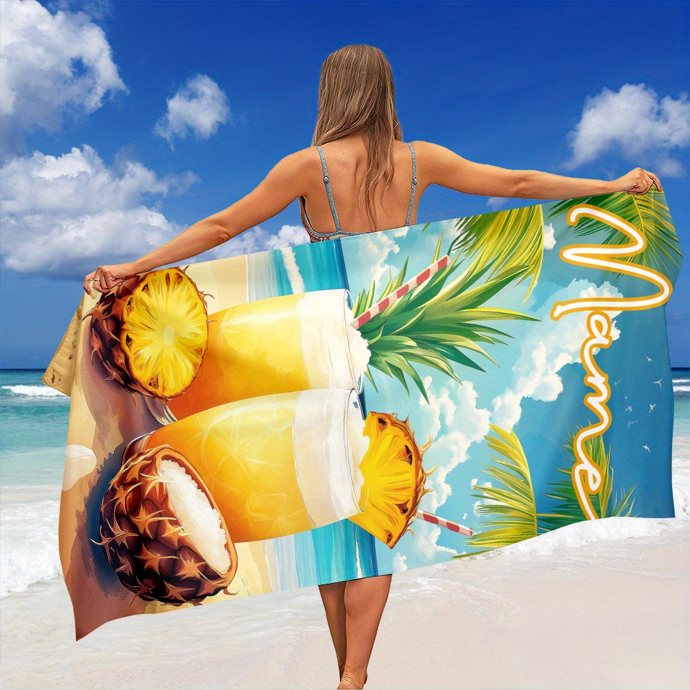 Beach Towel Large - 1pc Customized Name Beach Towel Text/Name