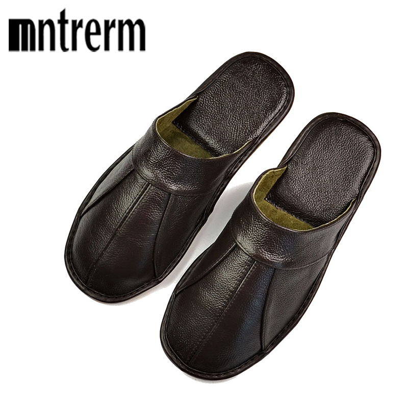 Flip Flop Leather Men - Mntrerm Mùa Xuân Slip On Nam