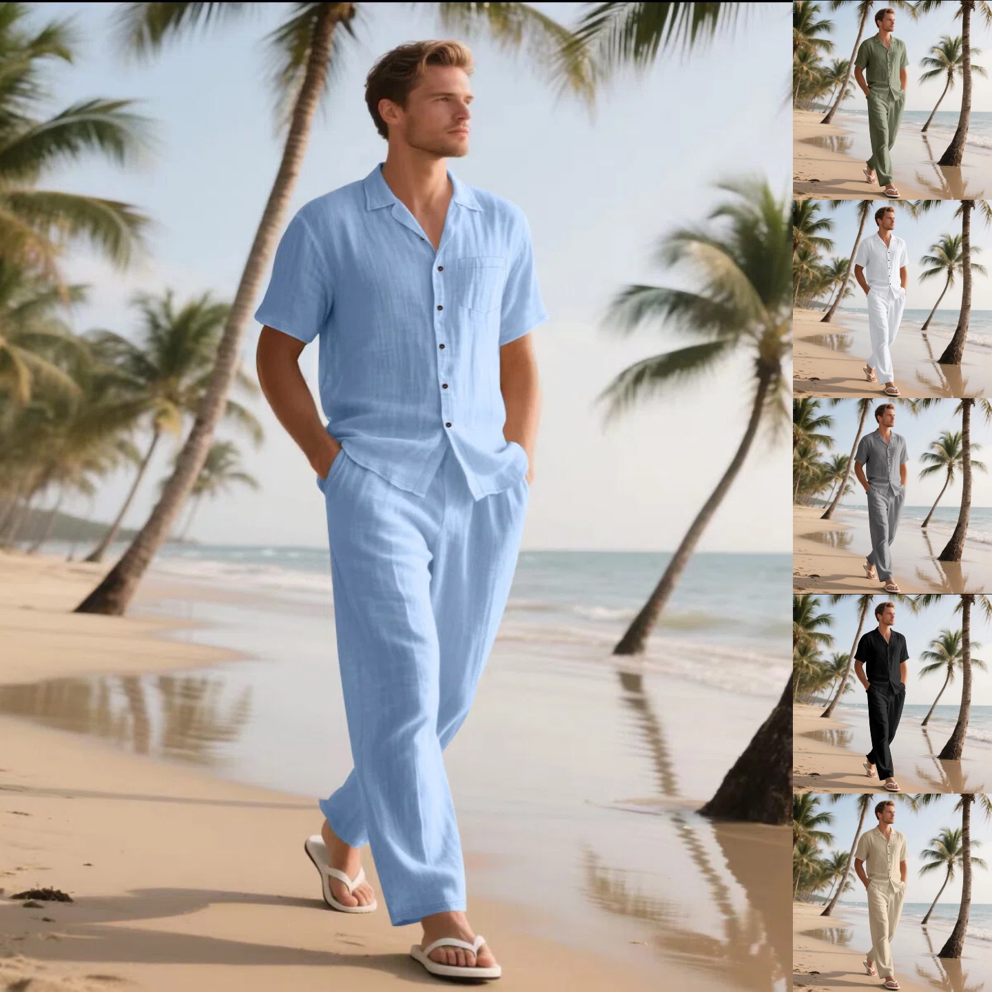 Short Linen Drawstring - Summer Men's New Linen Casual Comfortable