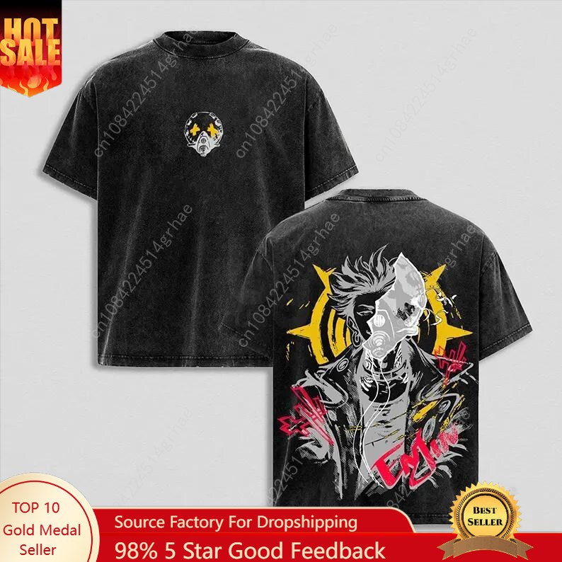 Tee Graphic Print - Gachiakuta Vintage Anime Washed Shirt Anime