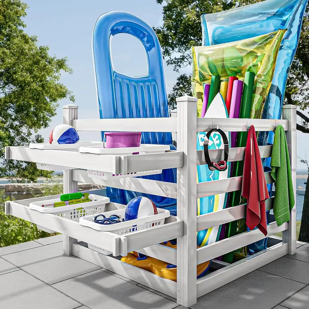 Pool Storage Bin with Towel Ra - đánh giá và giá Beach Towel Large