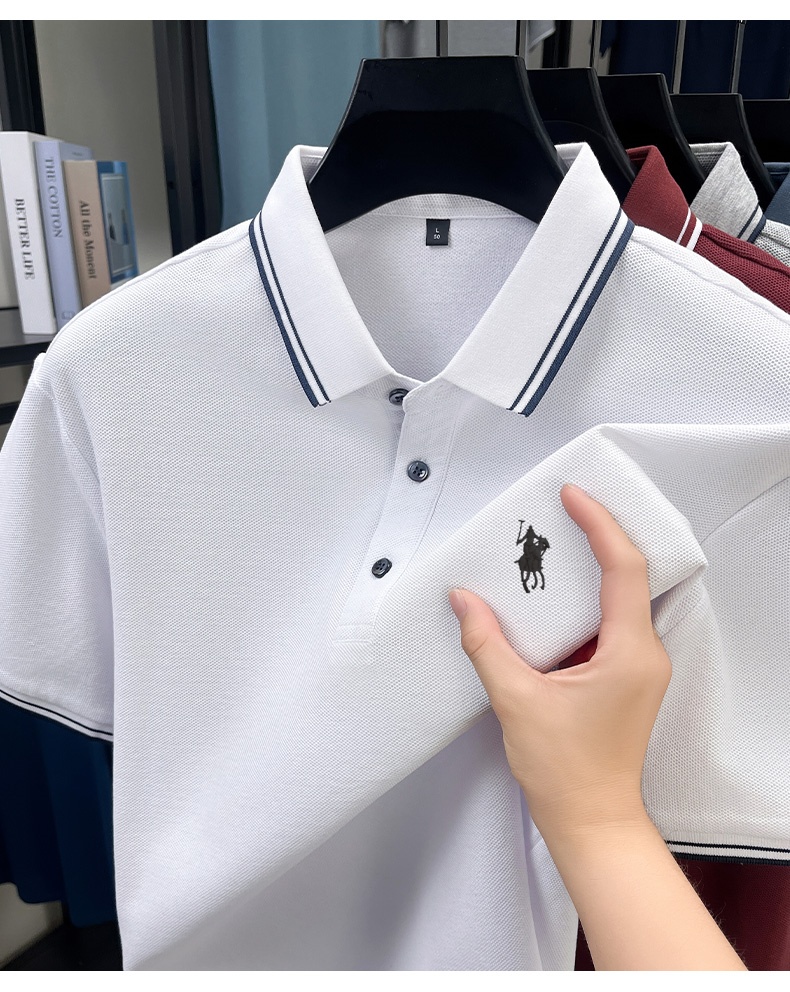 Summer Striped Collar Polo Shi - đánh giá và giá Polo Shirt Pique