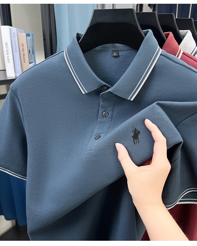 Summer Striped Collar Polo Shi - đánh giá và giá Polo Shirt Pique