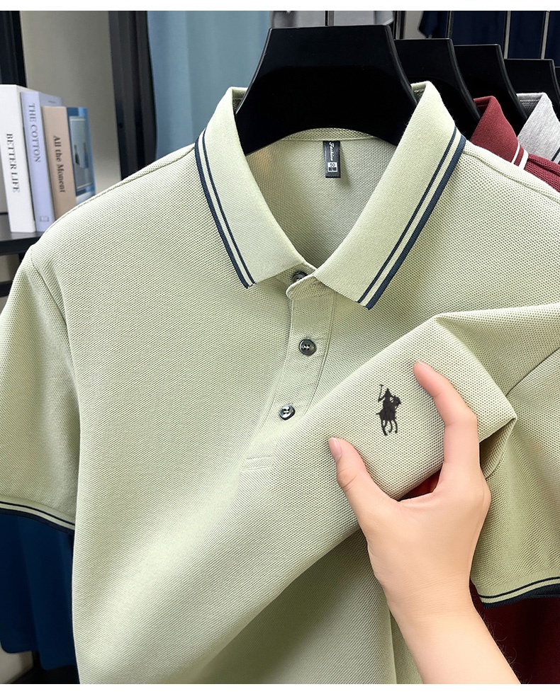 Summer Striped Collar Polo Shi - đánh giá và giá Polo Shirt Pique