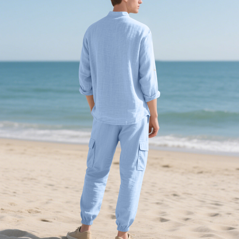Men's Linen Breathable Two-Pie - đánh giá và giá Linen Shirt Breathable