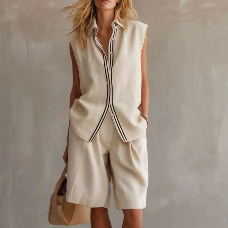 Summer Fashion Solid Linen Ble - đánh giá và giá Shirt Camp Collar