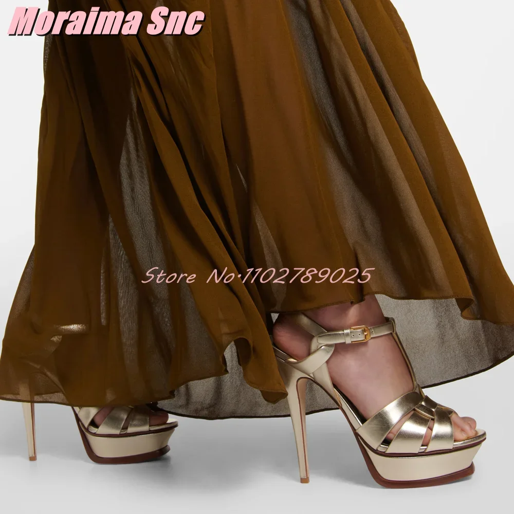 Platform Waeve T-strap Square  - đánh giá và giá Casual Sandal Leather
