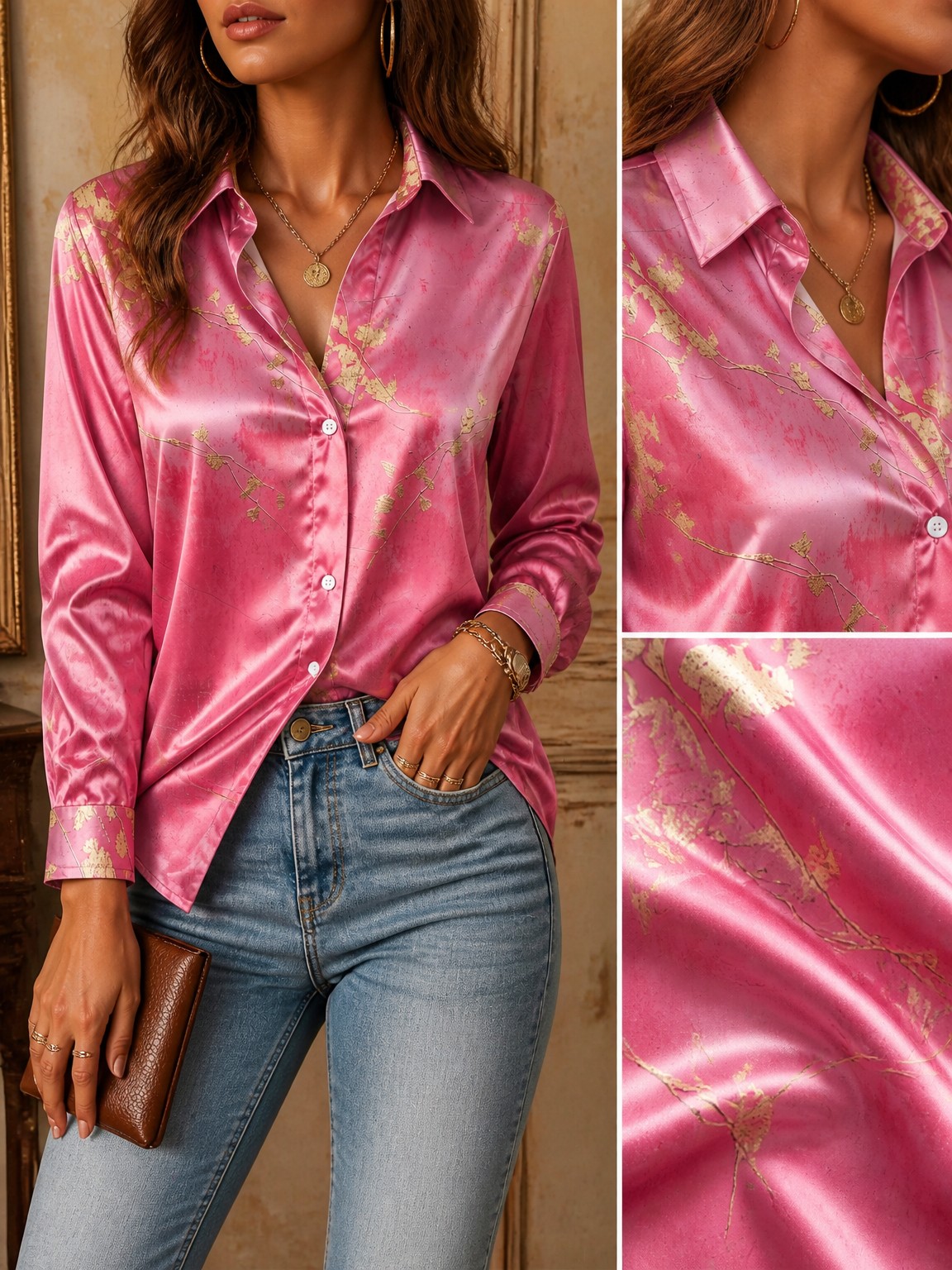 Women's Long-Sleeved Floral Pr - đánh giá và giá Resort Shirt Floral