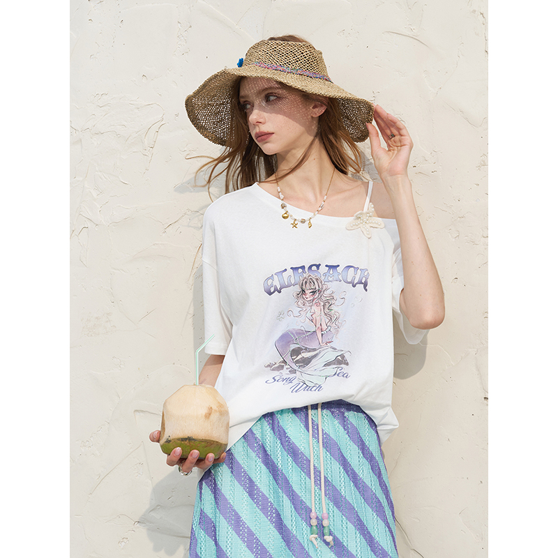 ELFSACK Women's Off Shoulder W - đánh giá và giá Tee Graphic Print