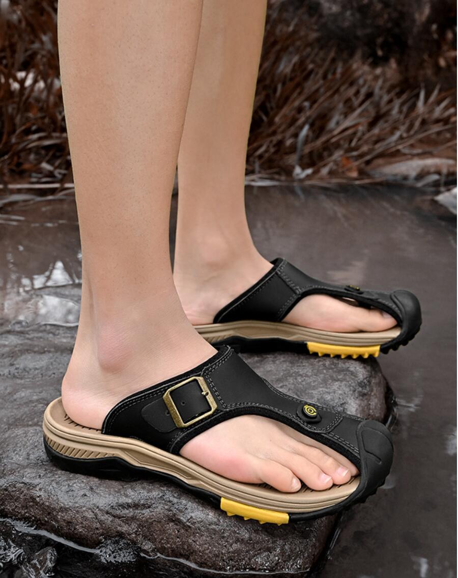Genuine Leather Sandals Men Br - đánh giá và giá Flip Flop Leather Men