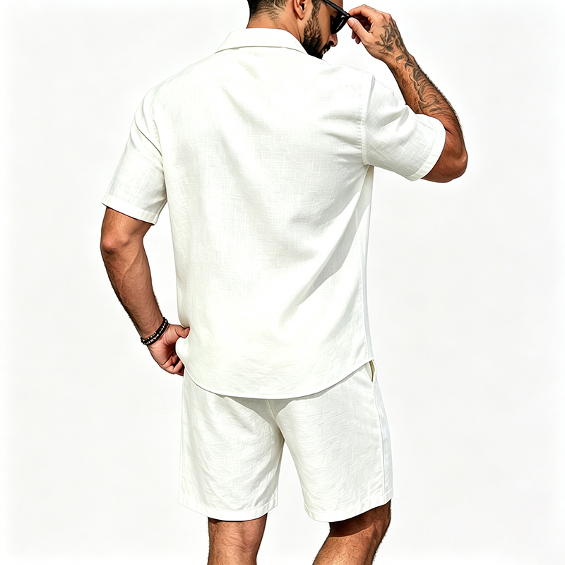 Men Linen Two Piece Outfit Sho - đánh giá và giá Linen Shirt Breathable