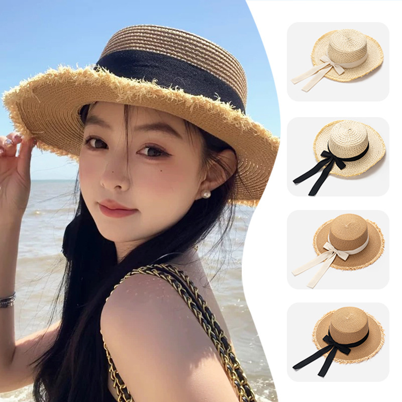 Women Straw Sun Hat Bowknot Su - đánh giá và giá Packable Hat Nylon