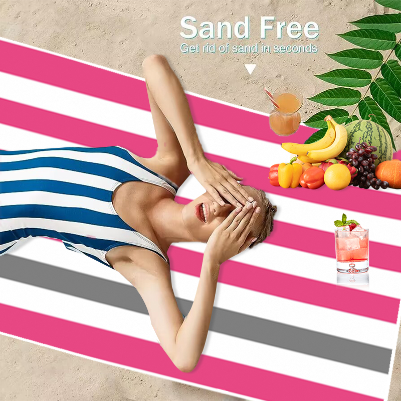 Vibrant Striped Beach Towel La - đánh giá và giá Beach Towel Large