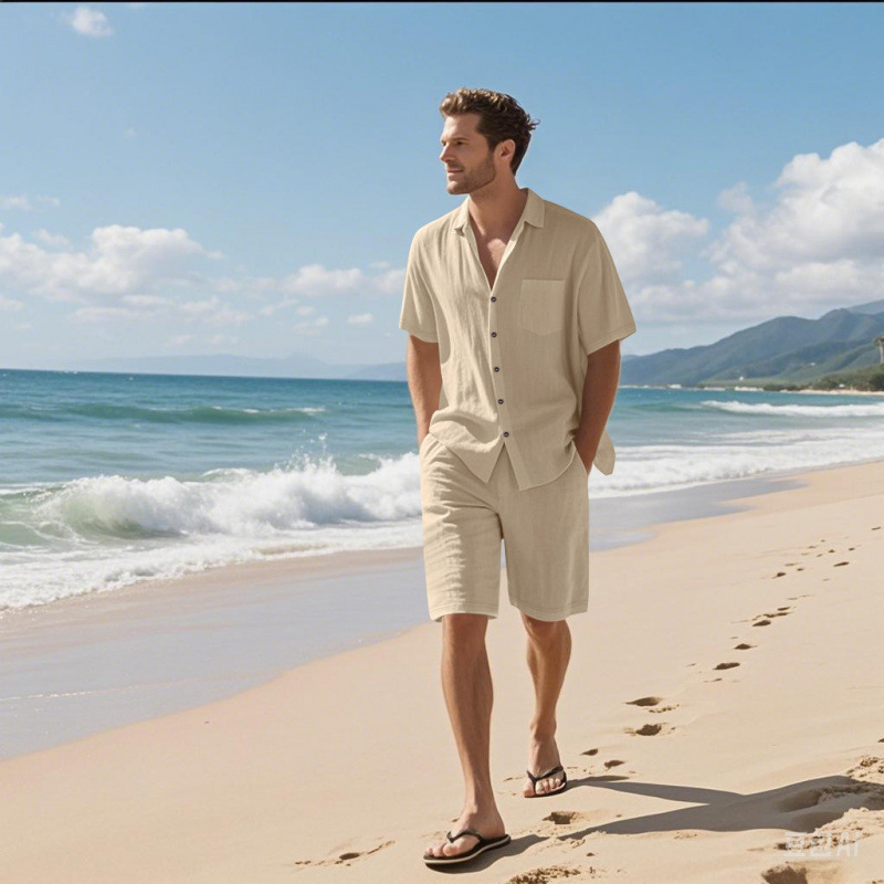 Men Linen Blend Camp Collar Sh - đánh giá và giá Linen Shirt Breathable