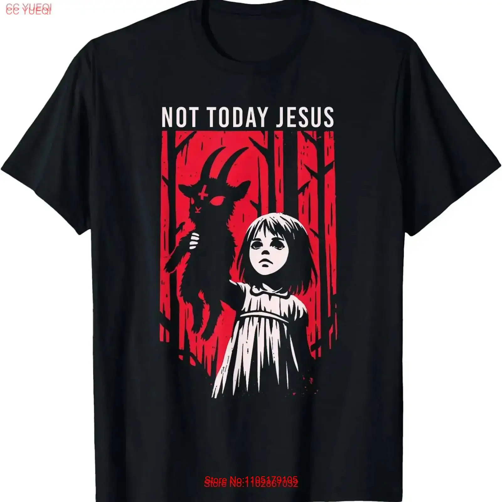 Not Today Jesus Satanic Goth B - đánh giá và giá Tee Graphic Print