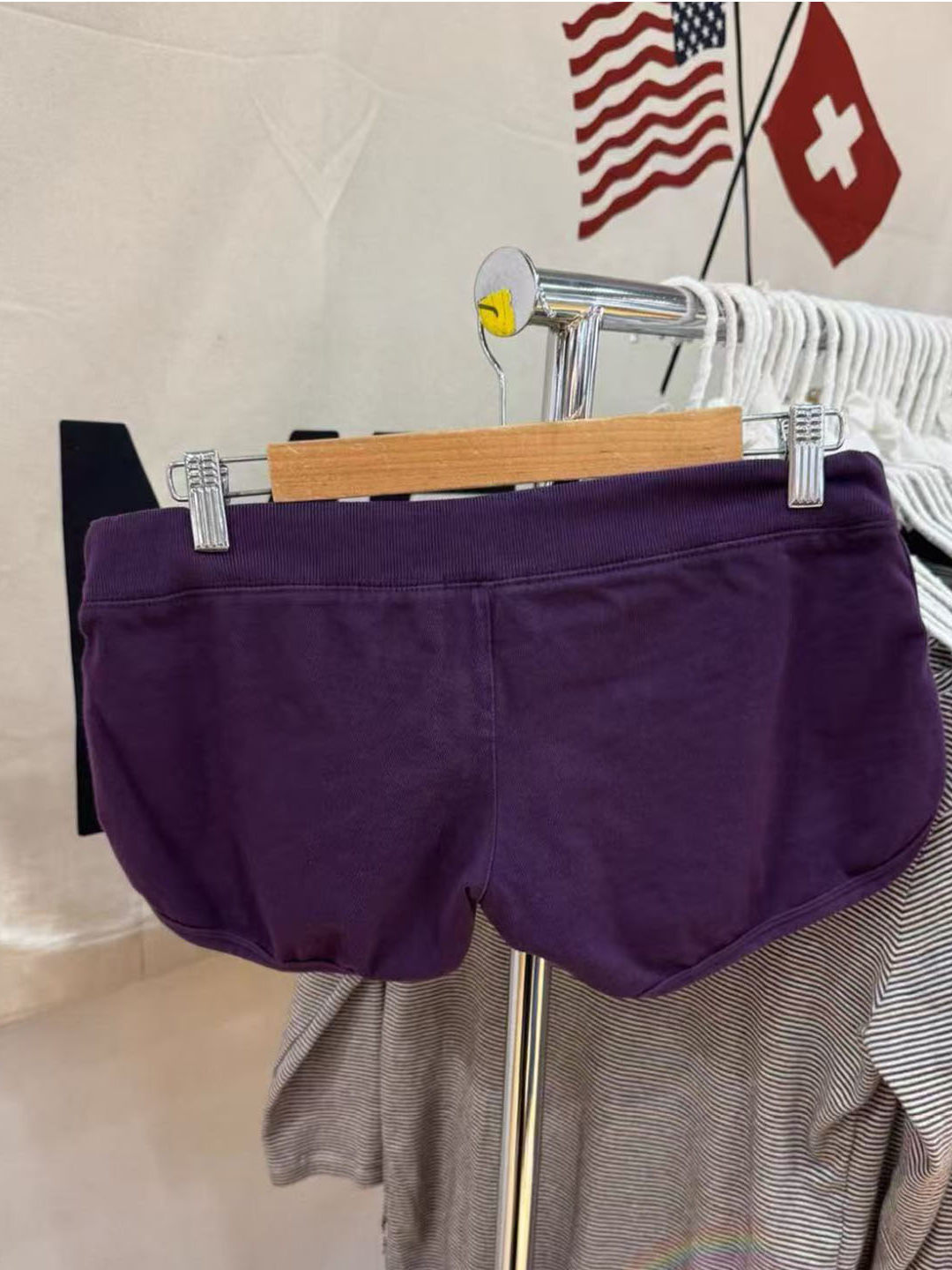 Purple Cotton Short Pant Women - đánh giá và giá Short Linen Drawstring