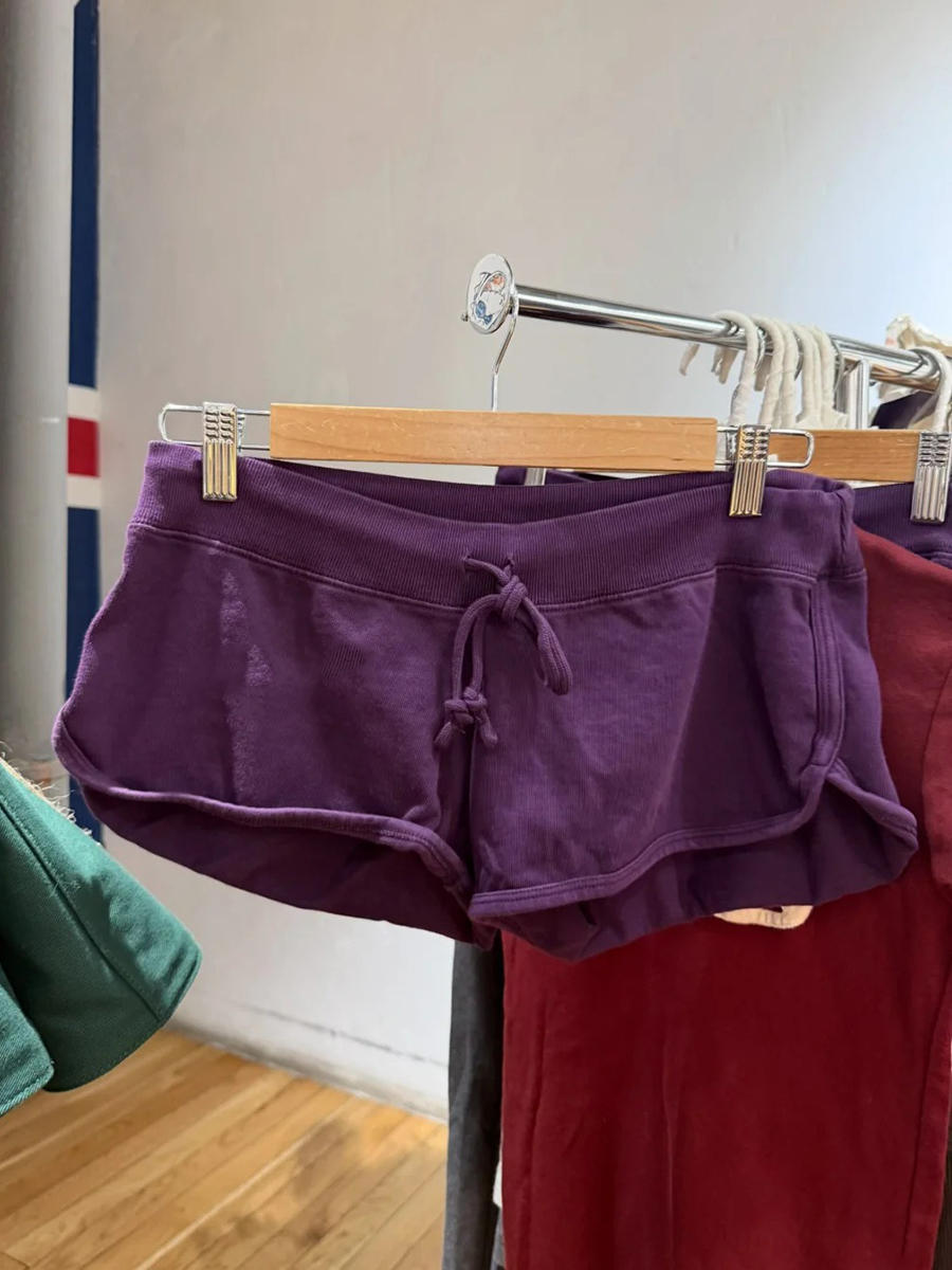 Purple Cotton Short Pant Women - đánh giá và giá Short Linen Drawstring