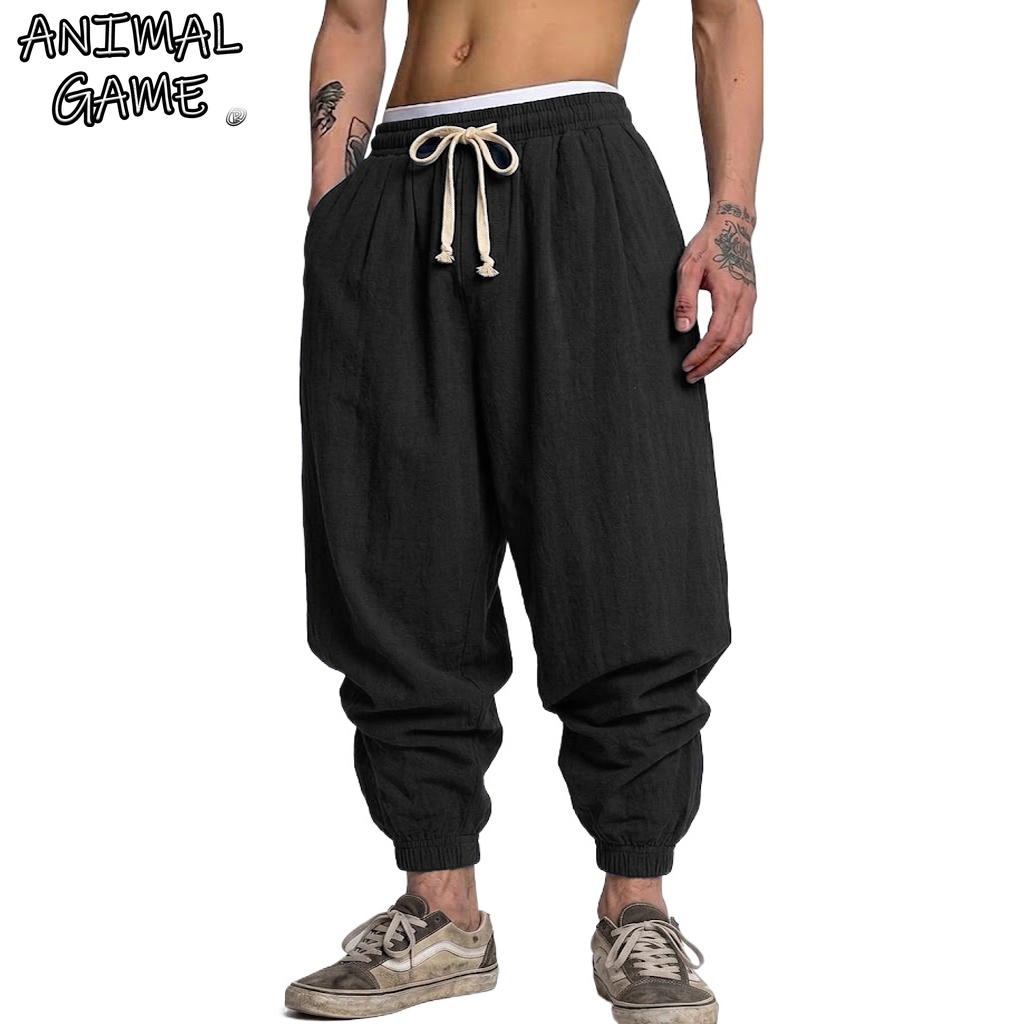 Korean Cotton Linen Trousers A - đánh giá và giá Short Linen Drawstring