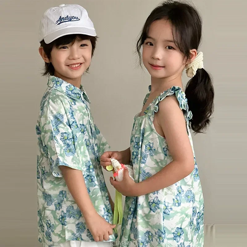Look Boys Shirts Korean Childr - đánh giá và giá Resort Shirt Floral