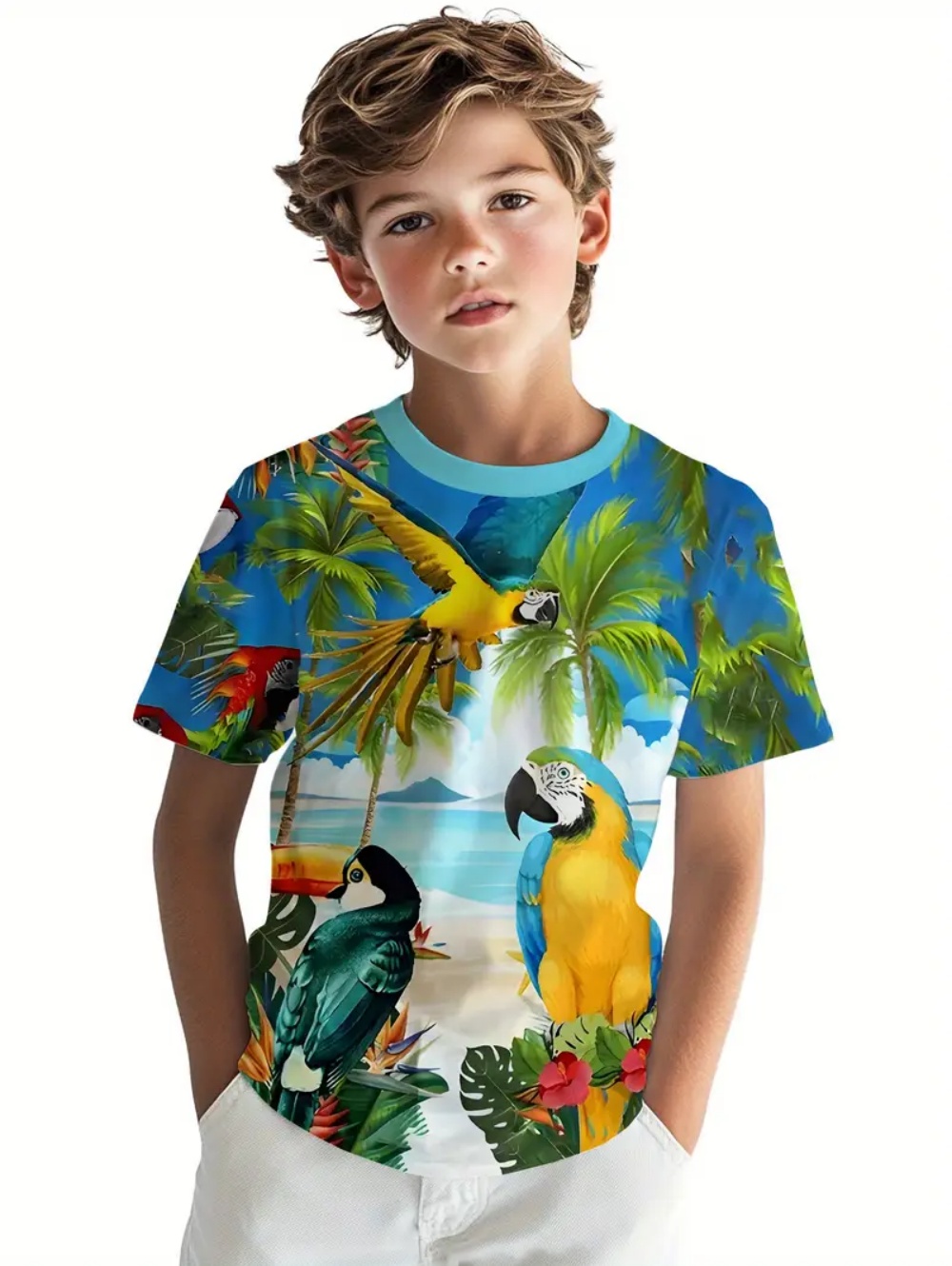 Kids' Tropical Macaw Parrots B - đánh giá và giá Tee Graphic Print