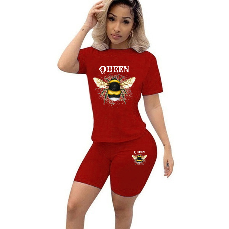 Women Two Piece Set Summer Sho - đánh giá và giá Tee Graphic Print