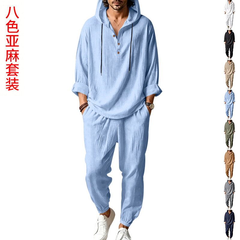 Men's Summer Linen 2 Piece Set - đánh giá và giá Short Linen Drawstring