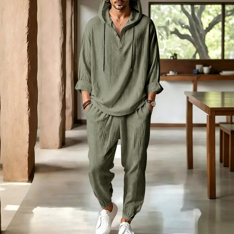 Men's Summer Linen 2 Piece Set - đánh giá và giá Short Linen Drawstring