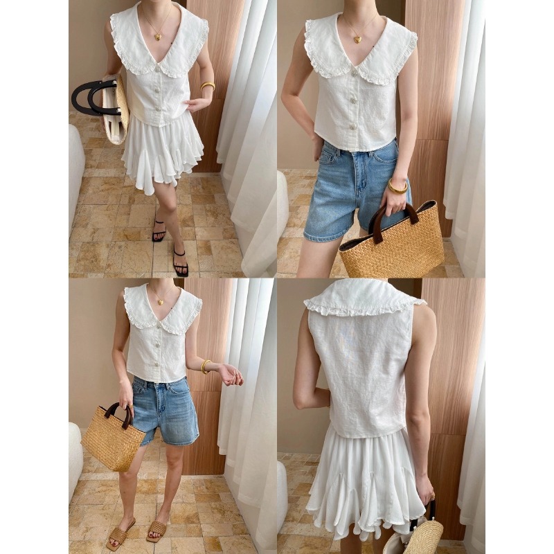 2025 Linen Cotton Sweet and Ge - đánh giá và giá Shirt Camp Collar