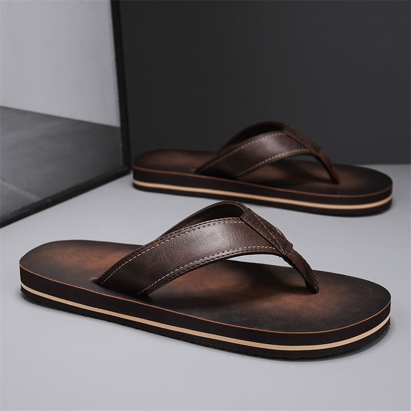 Men's Vintage Washed Faux Leat - đánh giá và giá Flip Flop Leather Men