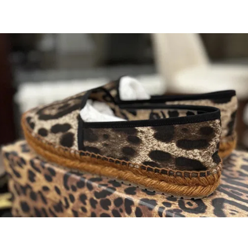 Leopard Pattern Woven Sole Fla - đánh giá và giá Espadrille Slip On