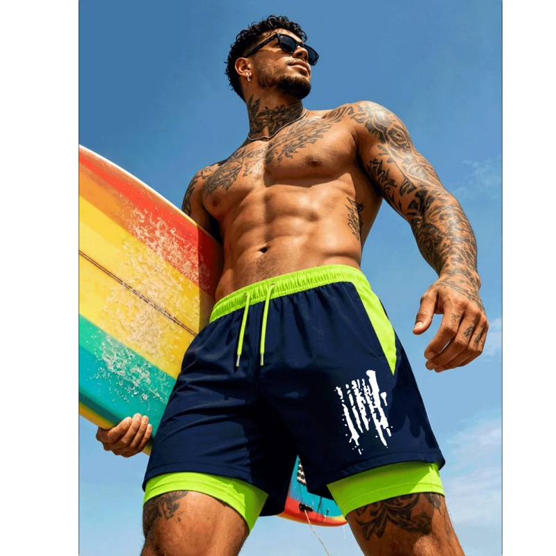Men'S Two-In-One Double Layer  - đánh giá và giá Trunks Board Surf