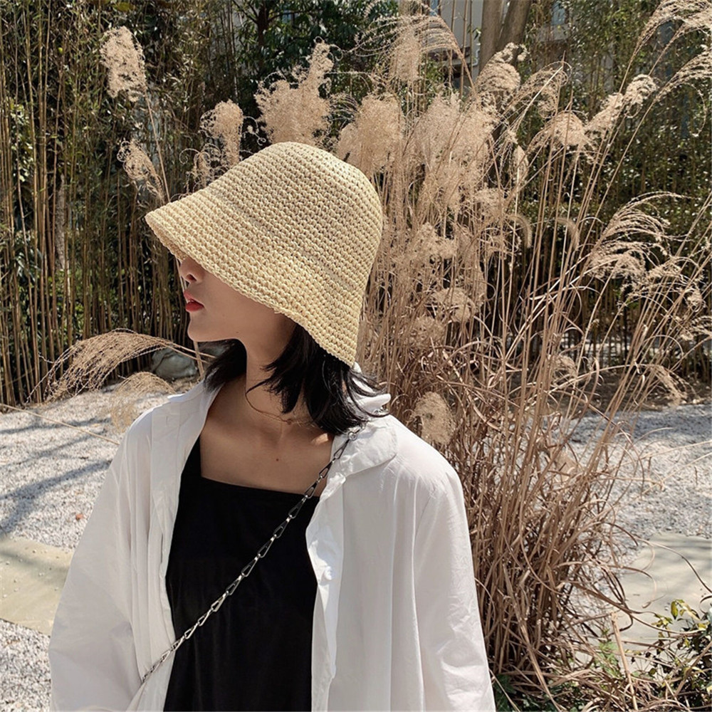 Nóng Nữ Thời Trang Mùa Hè Nón  - đánh giá và giá Bucket Hat Straw
