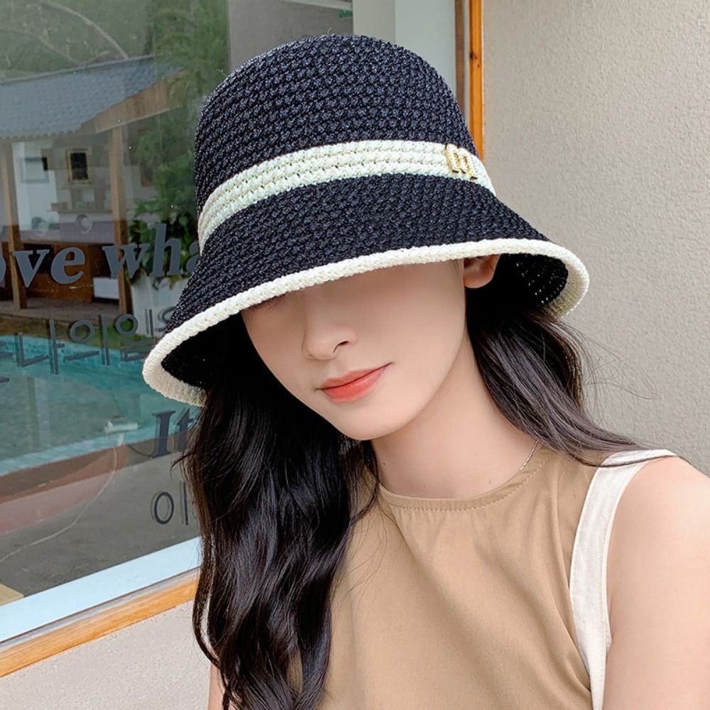 Elegant Bow Fisherman Hat Fold - đánh giá và giá Bucket Hat Straw