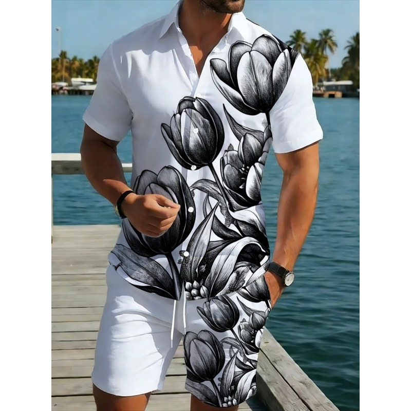 Mens White Floral Print Shirt  - đánh giá và giá Resort Shirt Floral