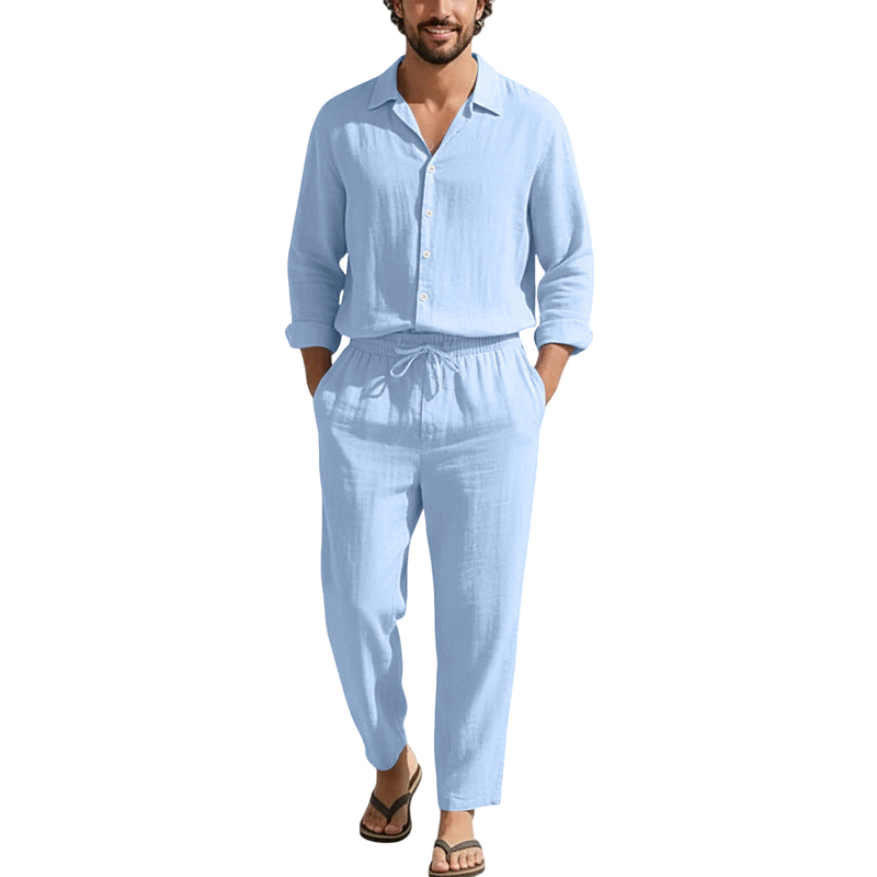 Spring Summer Linen Casual Set - đánh giá và giá Linen Shirt Breathable