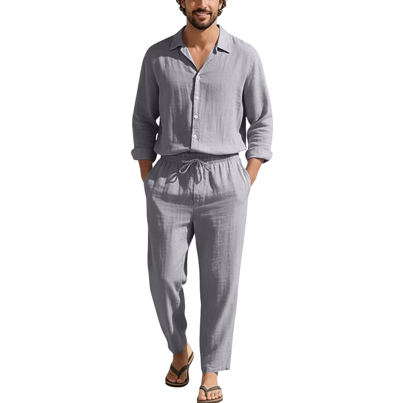 Spring Summer Linen Casual Set - đánh giá và giá Linen Shirt Breathable